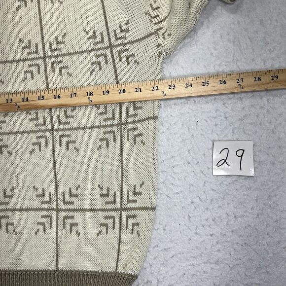 Vintage St. Stephen Collection Maison Blanche Men's Large Crewneck Beige Sweater - Picture 11 of 12